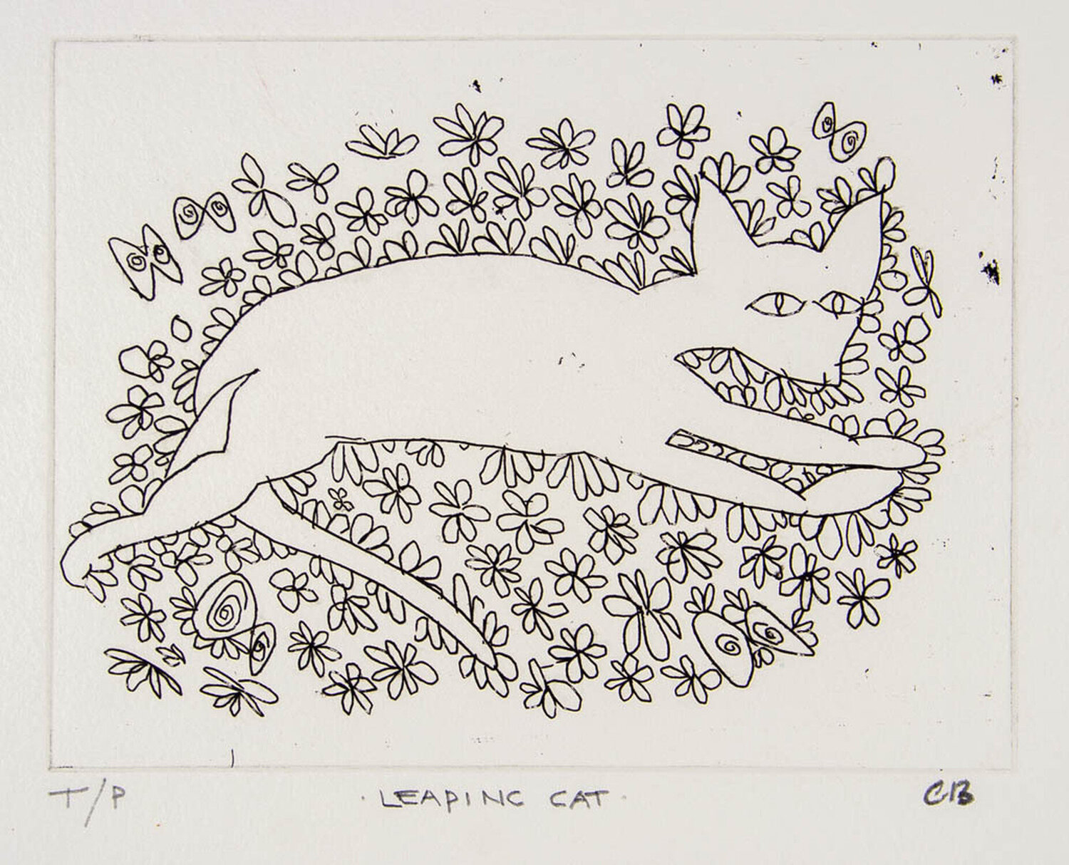 Leaping Cat Charles Blackman Stampa in vendita
