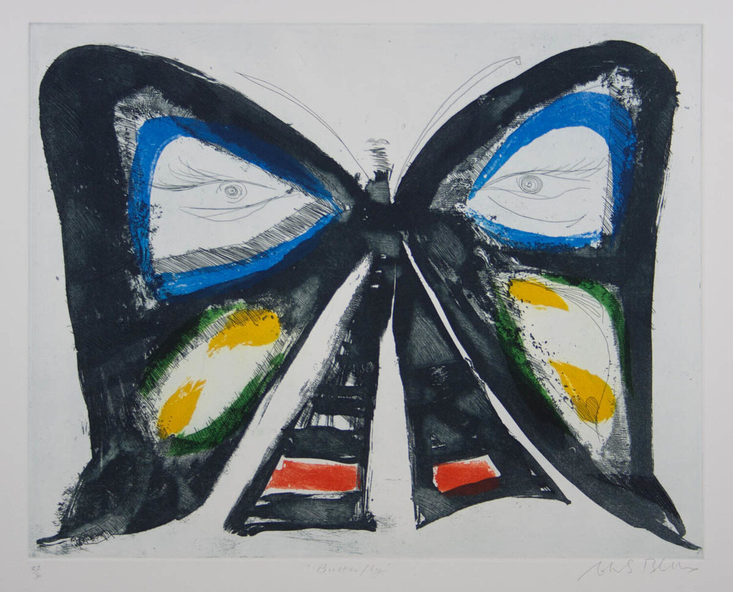 Butterfly Charles Blackman Druck zu verkaufen