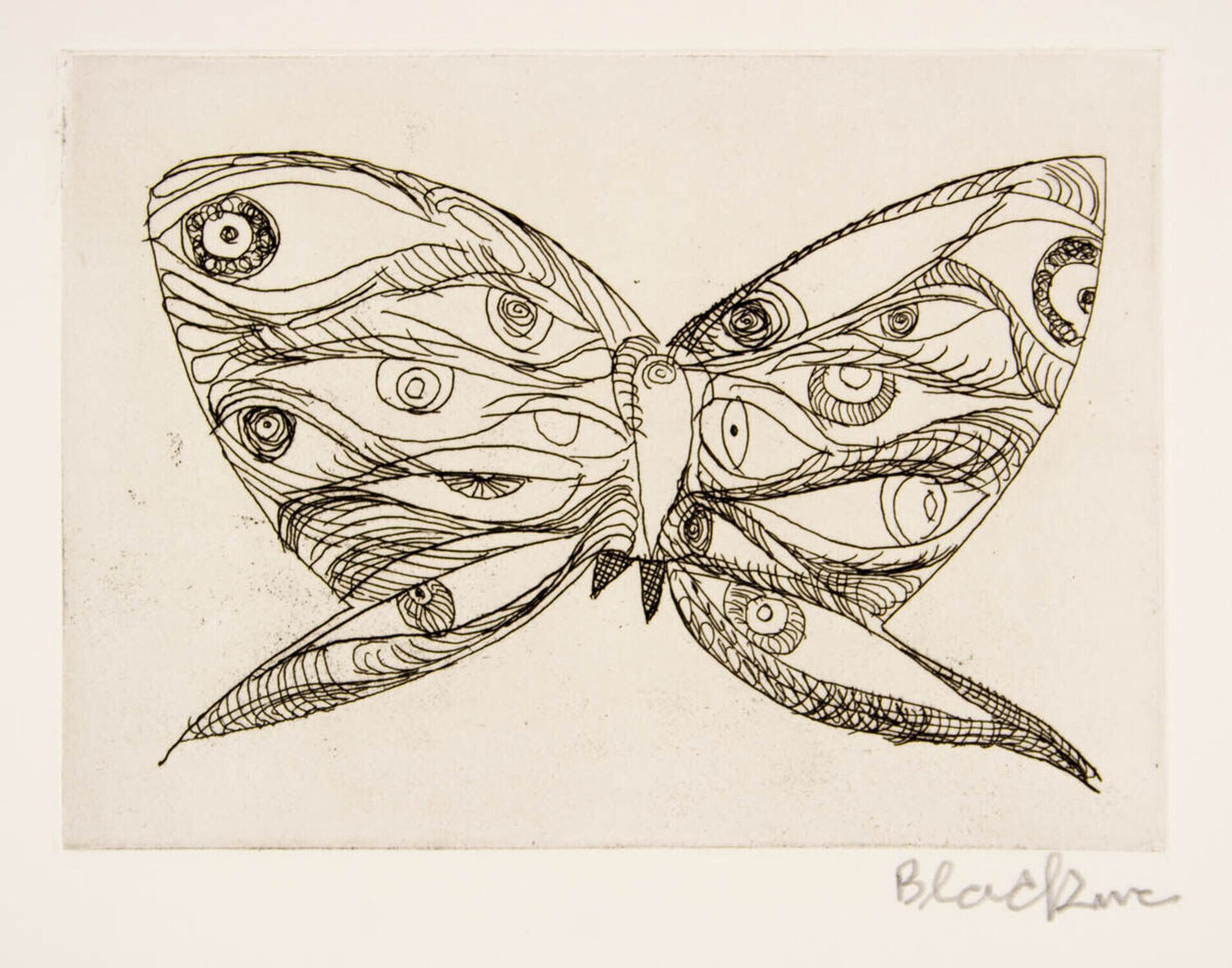 Butterfly Faces Charles Blackman Stampa in vendita