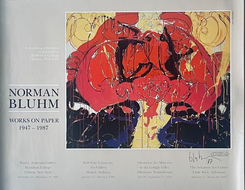 Norman Bluhm - scarce vintage exhibition poster (hand signed by Norman Bluhm), from the collection of Jacob Bal Teshuva von Norman Bluhm, Druck kaufen auf Singulart