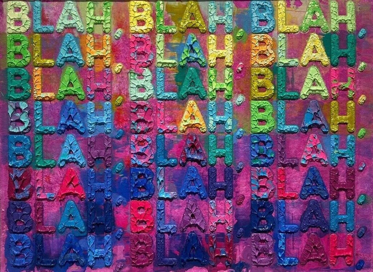 Blah Blah Blah Mel Bochner Dipinto originale in vendita