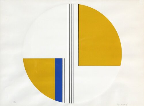 Portfolio II, #2 - Yellow and Blue Tondo van Ilya Bolotowsky, Afdruk te koop op Singulart