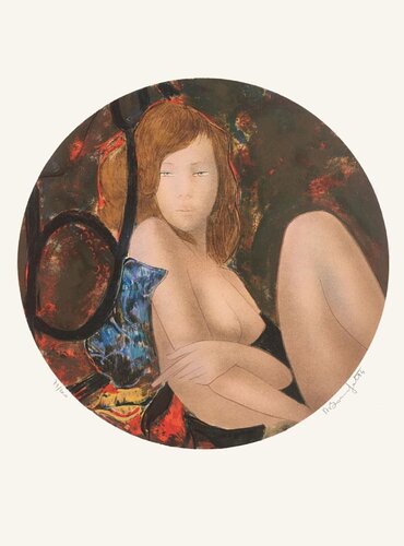 Nu en médaillon von Alain Bonnefoit, Druck kaufen auf Singulart