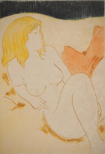 Nu blond au divan by Alain Bonnefoit, Print for Sale on Singulart