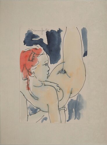 Femme nue observant by Alain Bonnefoit, Work on Paper for Sale on Singulart