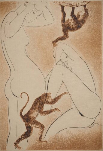 Les femmes aux singes van Alain Bonnefoit, Afdruk te koop op Singulart
