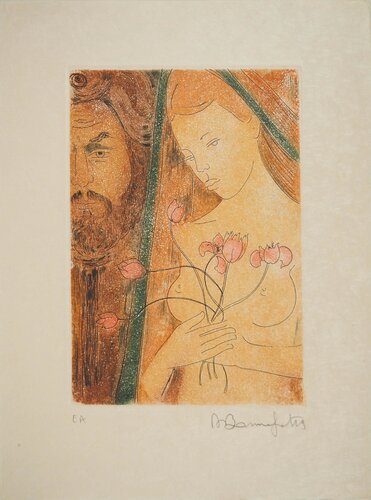Nu au voile, Gravure originale signée di Alain Bonnefoit, Stampa in vendita su Singulart