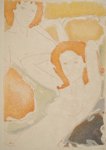 Femmes nues sur le divan di Alain Bonnefoit, Stampa in vendita su Singulart