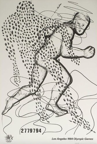 Jonathan Borofsky Hand-Signed 1984 Los Angeles Olympics Poster by Jonathan Borofsky, 인쇄 for Sale on Singulart