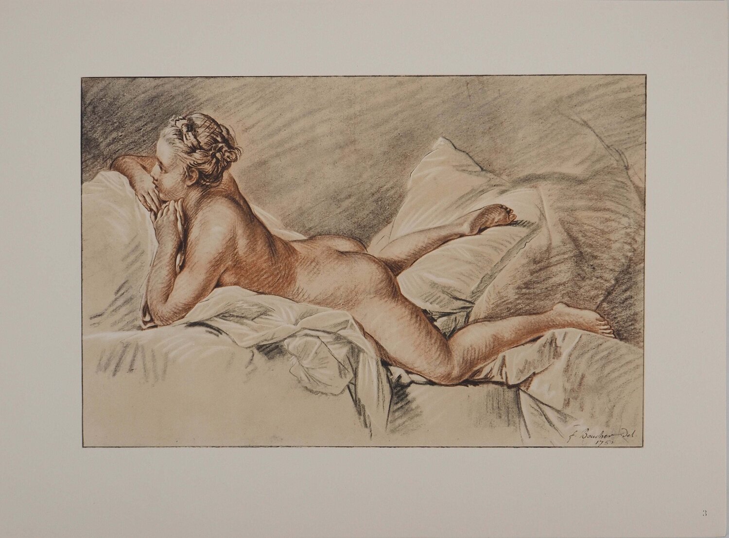 Portrait nu au divan François Boucher Impresión en venta