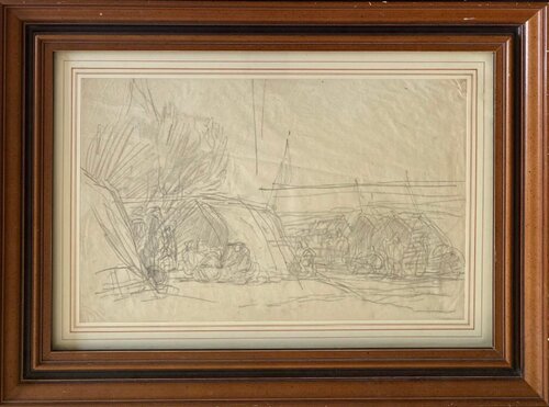 Etude pour "Le Pardon de Sainte-Anne-la-Palud" di Eugène Boudin, Opera su carta in vendita su Singulart