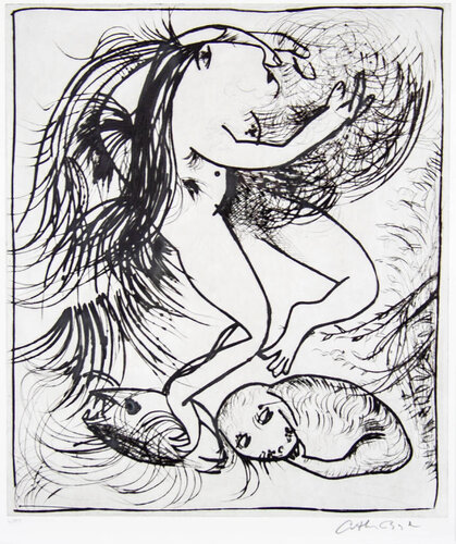 Nude Figure with Cloud and Beasts van Arthur Boyd, Afdruk te koop op Singulart