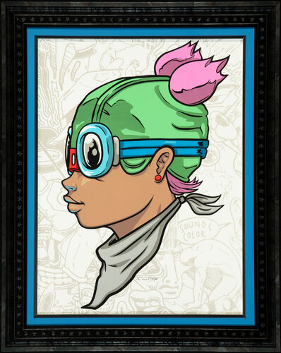 Beyond Kirby (Lil Momma), hand signed screen print von Hebru Brantley, Druck kaufen auf Singulart