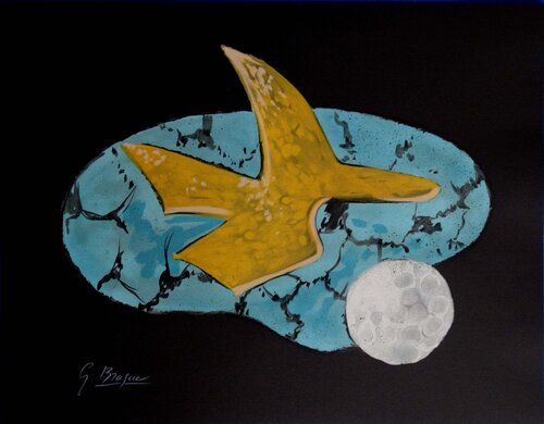 Oiseau doré, Lithographie signée de Georges Braque, Impresión a la venta en Singulart