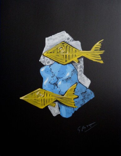 Poissons dorés, Lithographie signée by Georges Braque, Print for Sale on Singulart