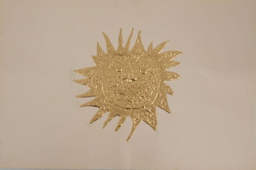 Le soleil, Hélios, Gravure réhaussée à l'or Georges Braque