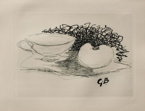 Nature morte à la pomme, Héliogravure signée Georges Braque