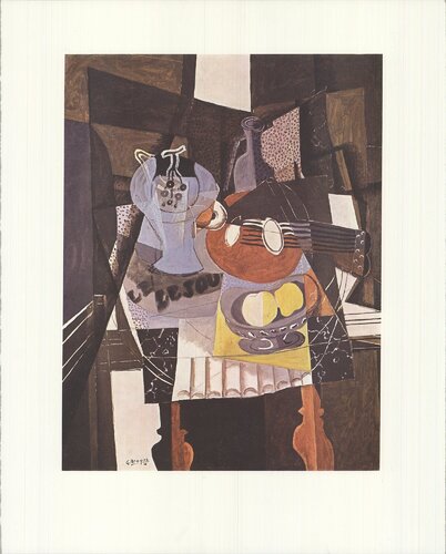 Still Life with Compote Bowl, Bottle and Mandolin by Georges Braque, Print for Sale on Singulart