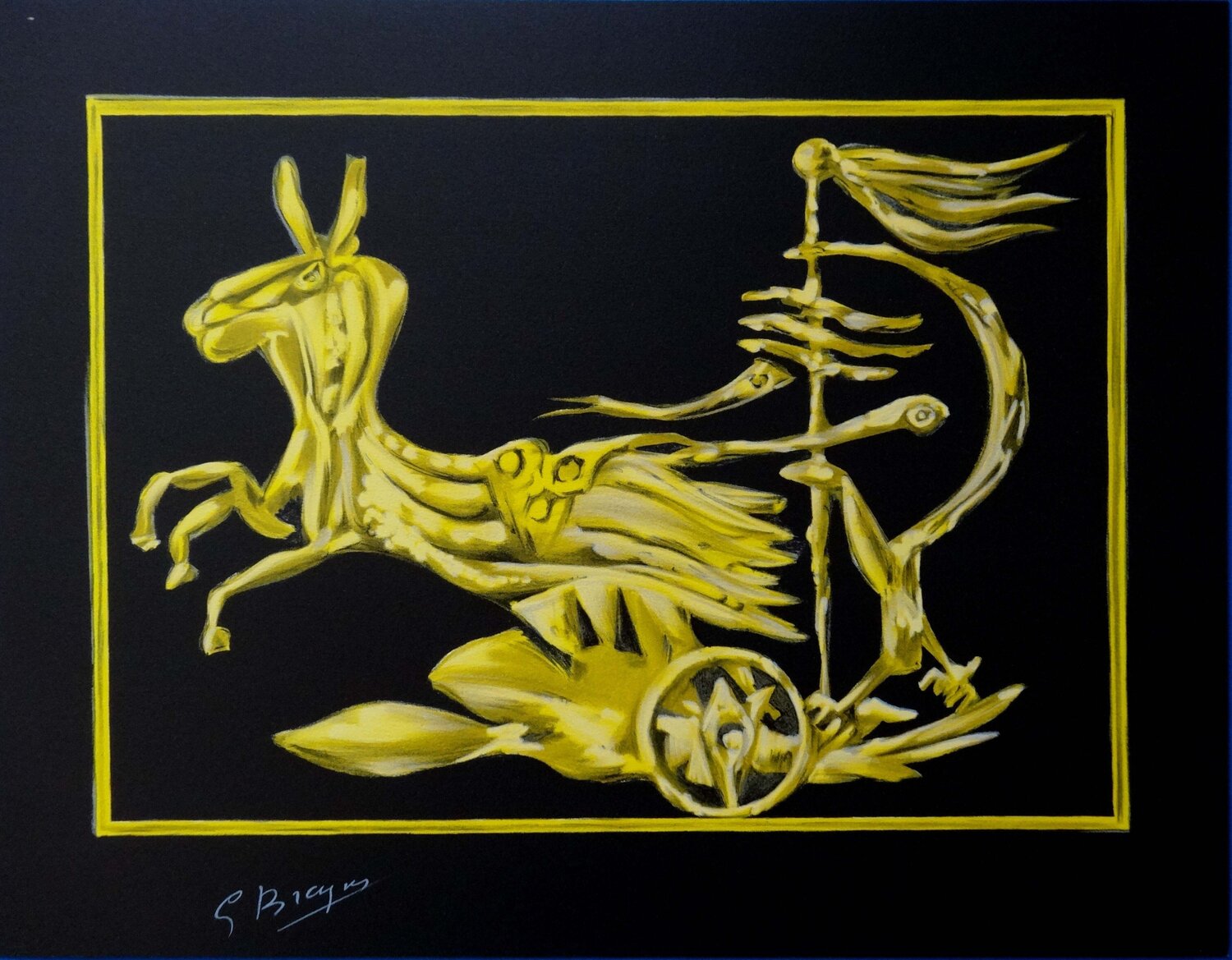 Le char de Médée, Lithographie signée Georges Braque Print for sale