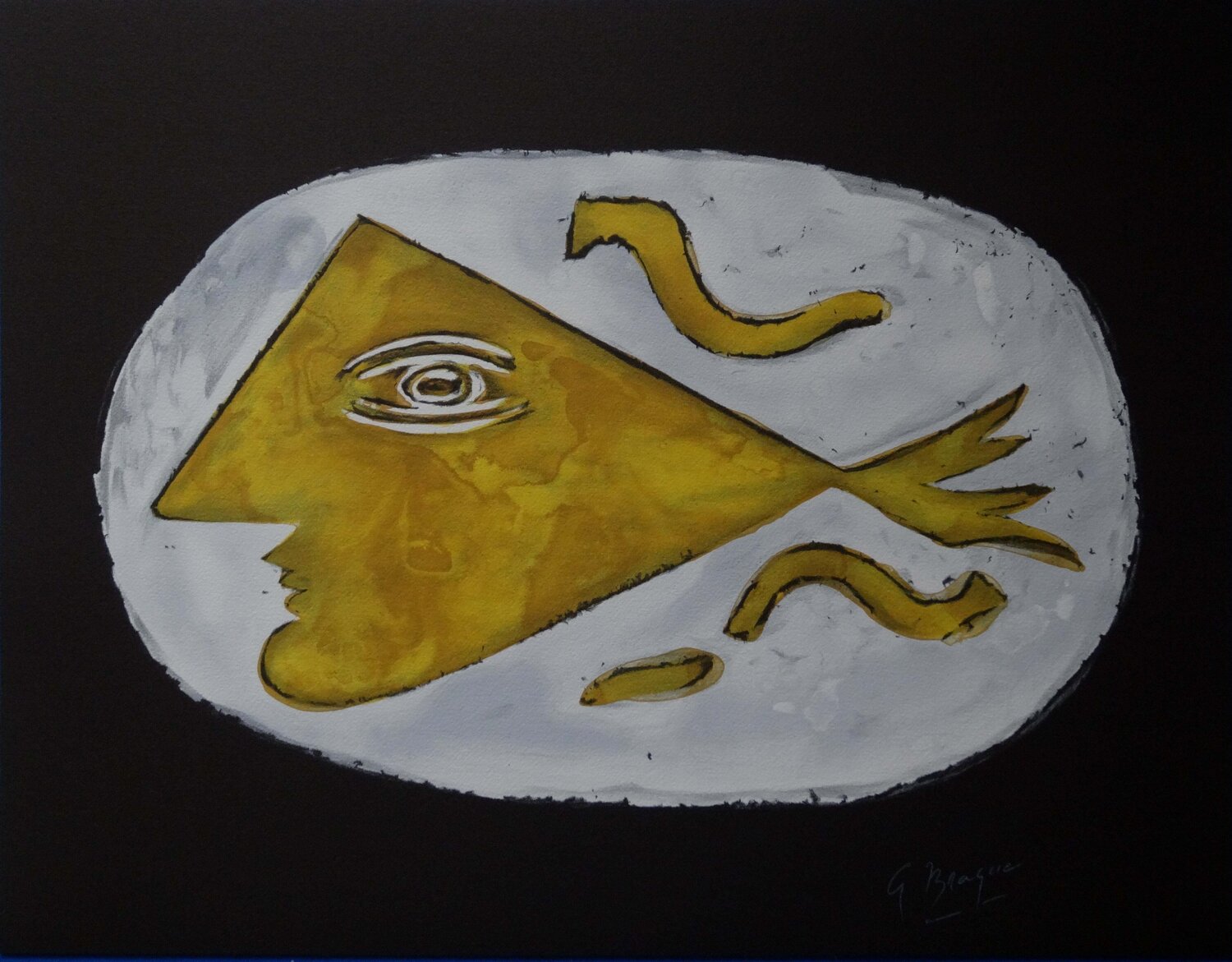 Poisson doré, Lithographie signée Georges Braque Édition à vendre
