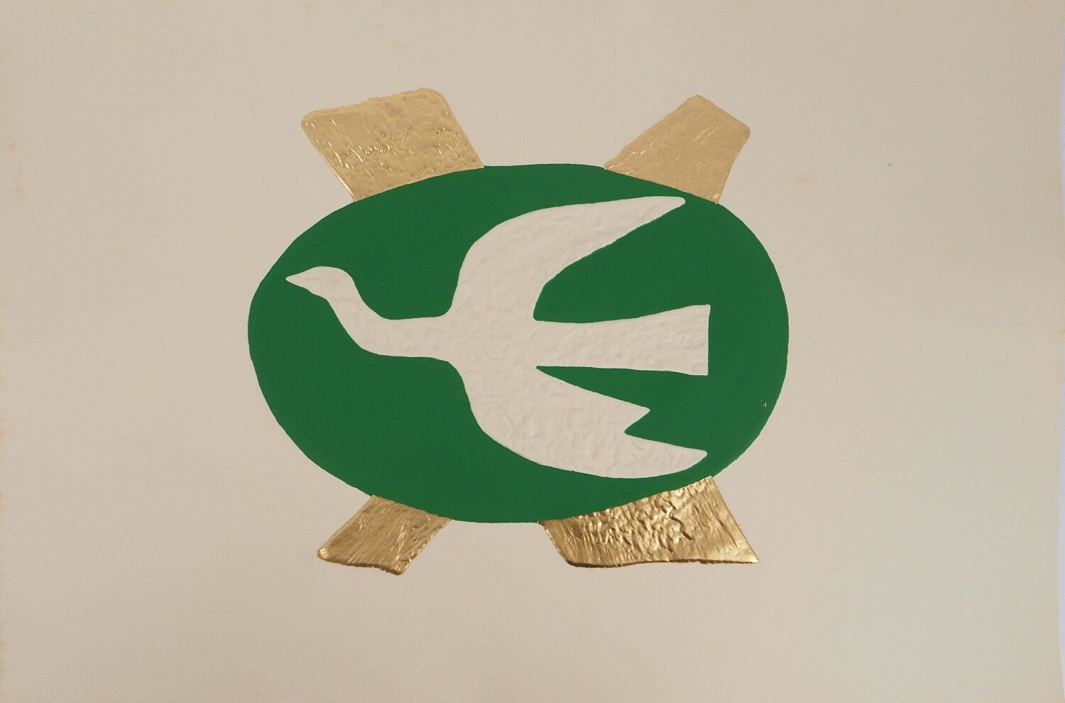 La colombe sur fond vert Georges Braque Édition à vendre