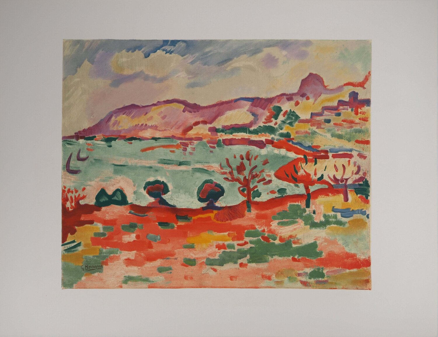 Marseille, Paysage à l'Estaque, Lithographie signée Georges Braque Édition à vendre