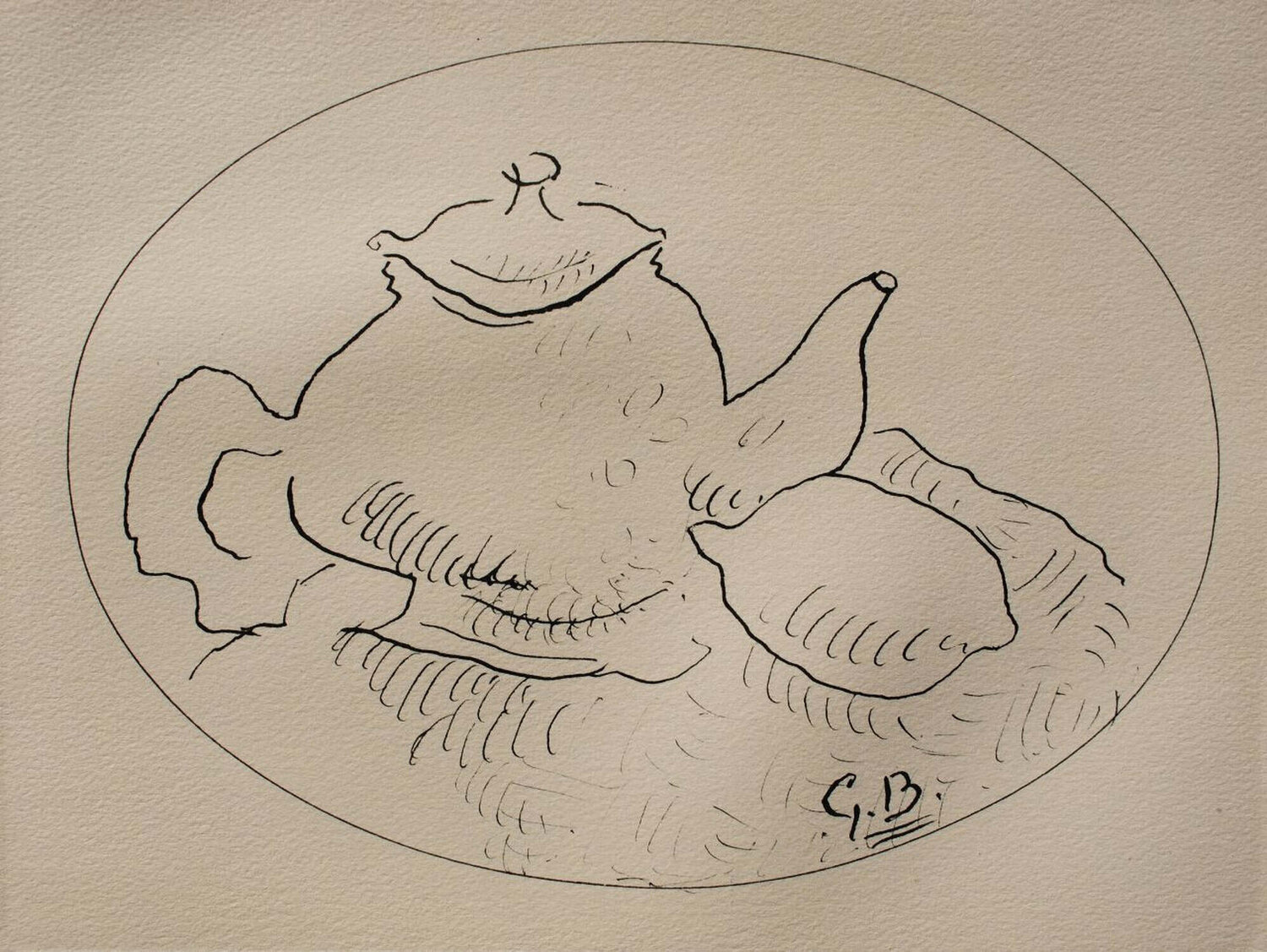 Nature morte à la théière Georges Braque Druck zu verkaufen