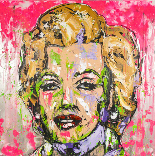 Marilyn Monroe's portrait after her dance by Antoni Dragan, Painting for Sale on Singulart