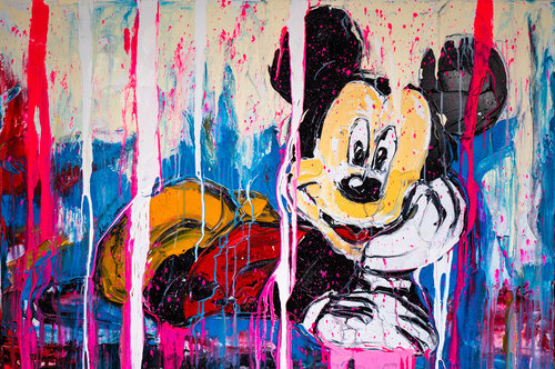Mickey and Minnie in relaxing Mooooooood di Antoni Dragan, Pittura in vendita su Singulart
