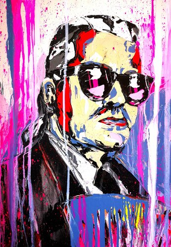 Karl Lagerfeld Nightwalk di Antoni Dragan, Pittura in vendita su Singulart