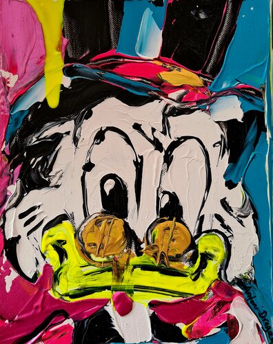 Scrooge McDuck's dollar glow di Antoni Dragan, Pittura in vendita su Singulart