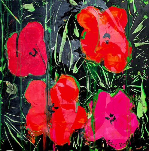 Andy's flowers in neon fog Antoni Dragan