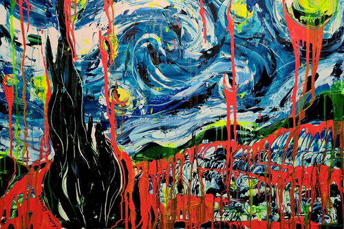 The starry night limited edition print by Antoni Dragan, Print for Sale on Singulart