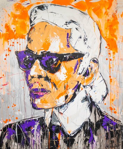Karl Lagerfeld. Who takes the cake! von Antoni Dragan, Malerei kaufen auf Singulart
