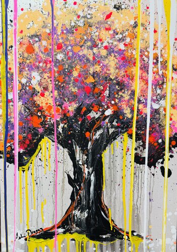 Tree of Life in Bloom – A Progressive Multilayered Masterpiece de Antoni Dragan, Pintura a la venta en Singulart