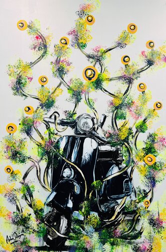 Vespa in Bloom van Antoni Dragan, Schilderij te koop op Singulart