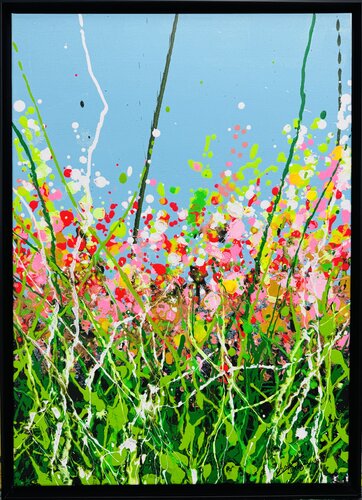 Bees love flowers 🐝 by Antoni Dragan, Painting for Sale on Singulart