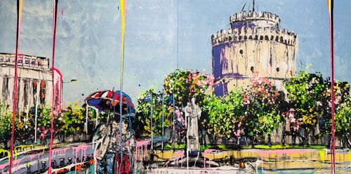 Thessaloniki “The Echo of Alexander” di Antoni Dragan, Pittura in vendita su Singulart