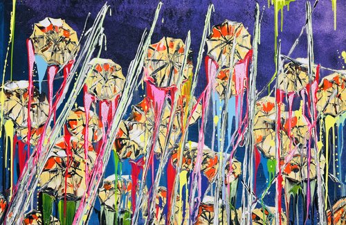 Umbrellas of Thessaloniki – Light of Macedonia di Antoni Dragan, Pittura in vendita su Singulart