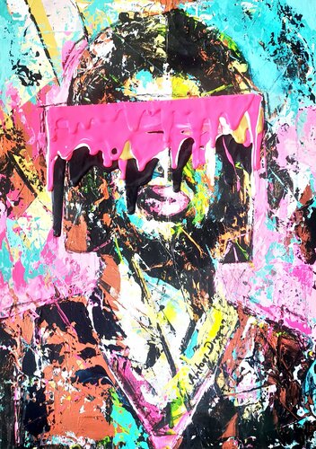 Pokerface progressive multipaint van Antoni Dragan, Schilderij te koop op Singulart