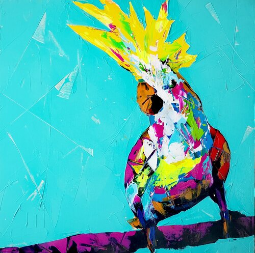 Popart Parrot cute di Antoni Dragan, Pittura in vendita su Singulart