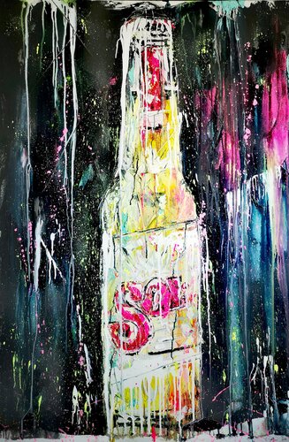 Sol beer with a touch of pop art (framed) de Antoni Dragan, Pintura a la venta en Singulart