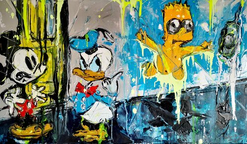 Nevermind Mickey (framed) by Antoni Dragan, Painting for Sale on Singulart