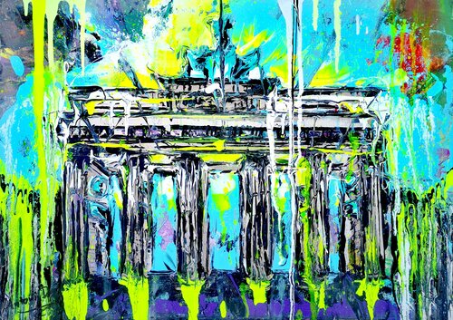 Pop Berlin (framed) di Antoni Dragan, Pittura in vendita su Singulart