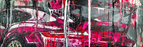 Porsche wide view (framed) di Antoni Dragan, Pittura in vendita su Singulart