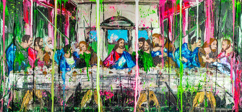 Vitruvian Man at The Last Supper di Antoni Dragan, Pittura in vendita su Singulart