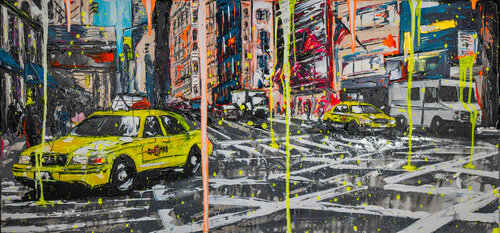 Statue of Liberty in the middle of Manhattan van Antoni Dragan, Schilderij te koop op Singulart