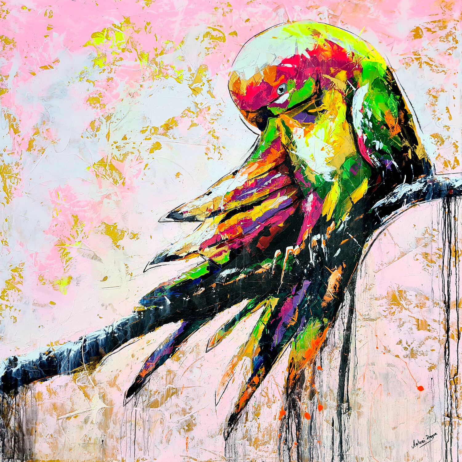 Popart Parrot limited edition print Antoni Dragan