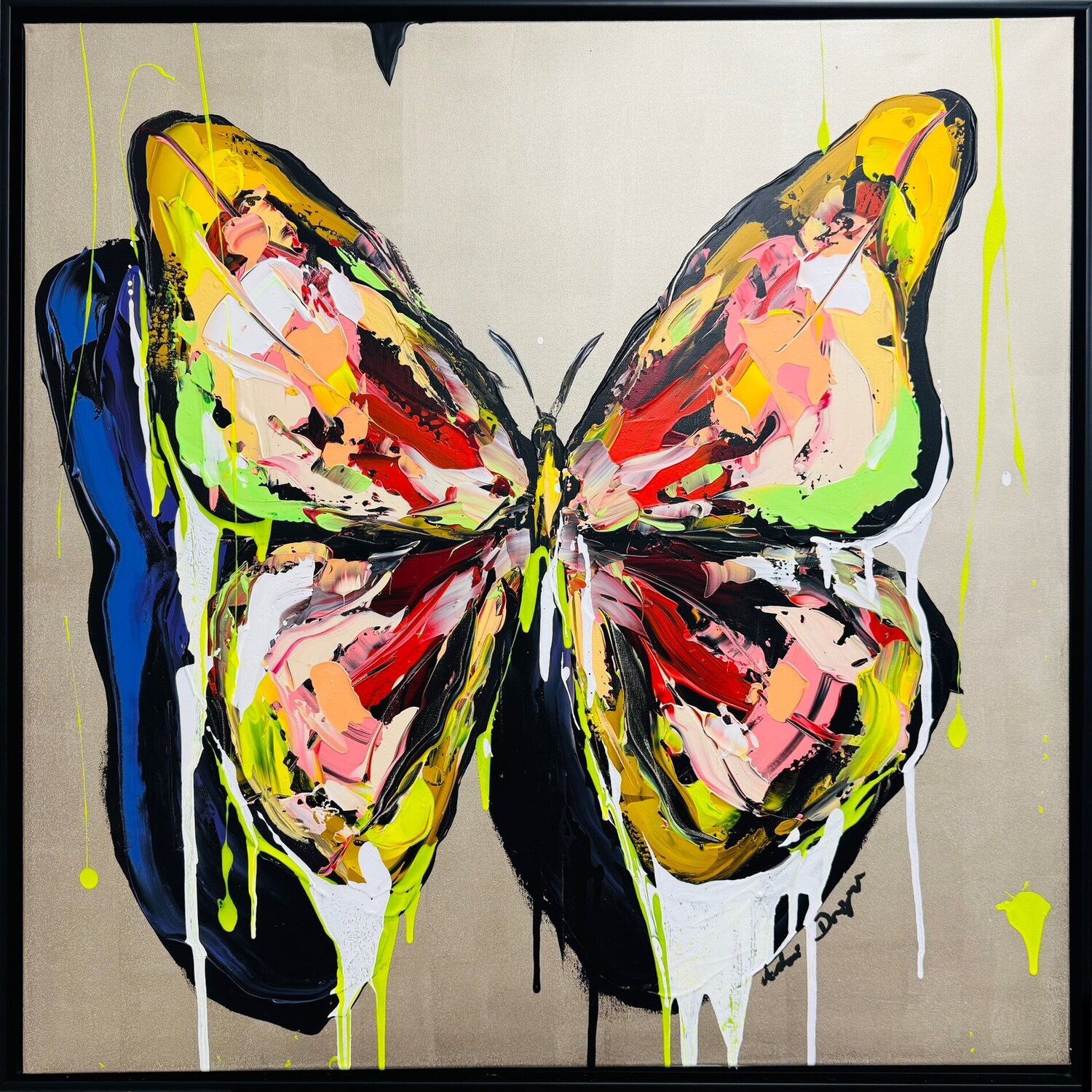 The Butterfly of Three Worlds In silver Antoni Dragan Originalgemälde zu verkaufen