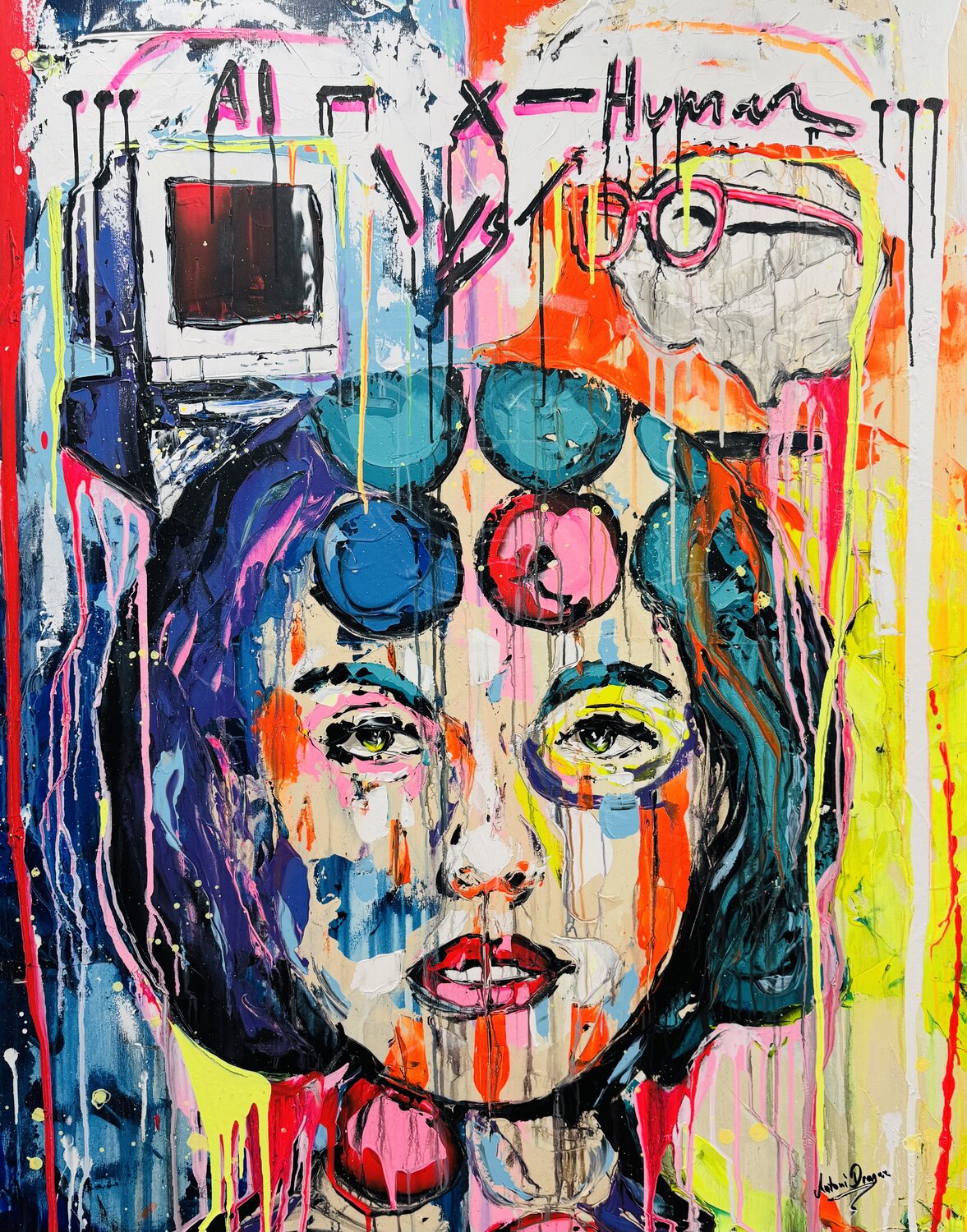 AI x Human Antoni Dragan Origineel schilderij te koop